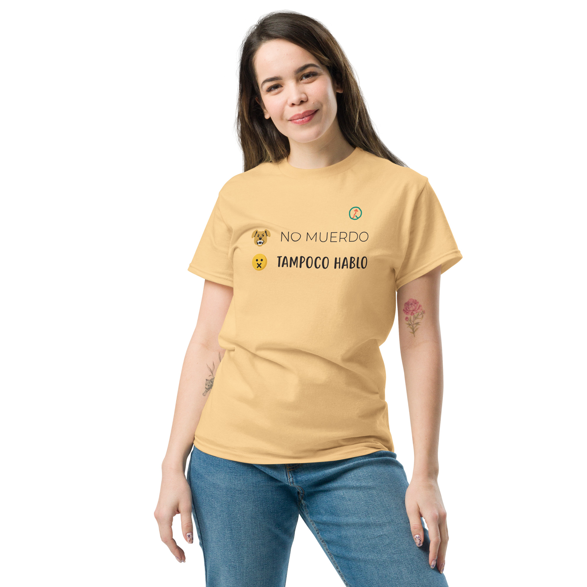 Camiseta "No muerdo, tampoco hablo" unisex